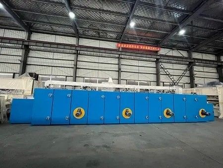 Single belt hot air circulation oven for thermal bonding soft poly wadding 